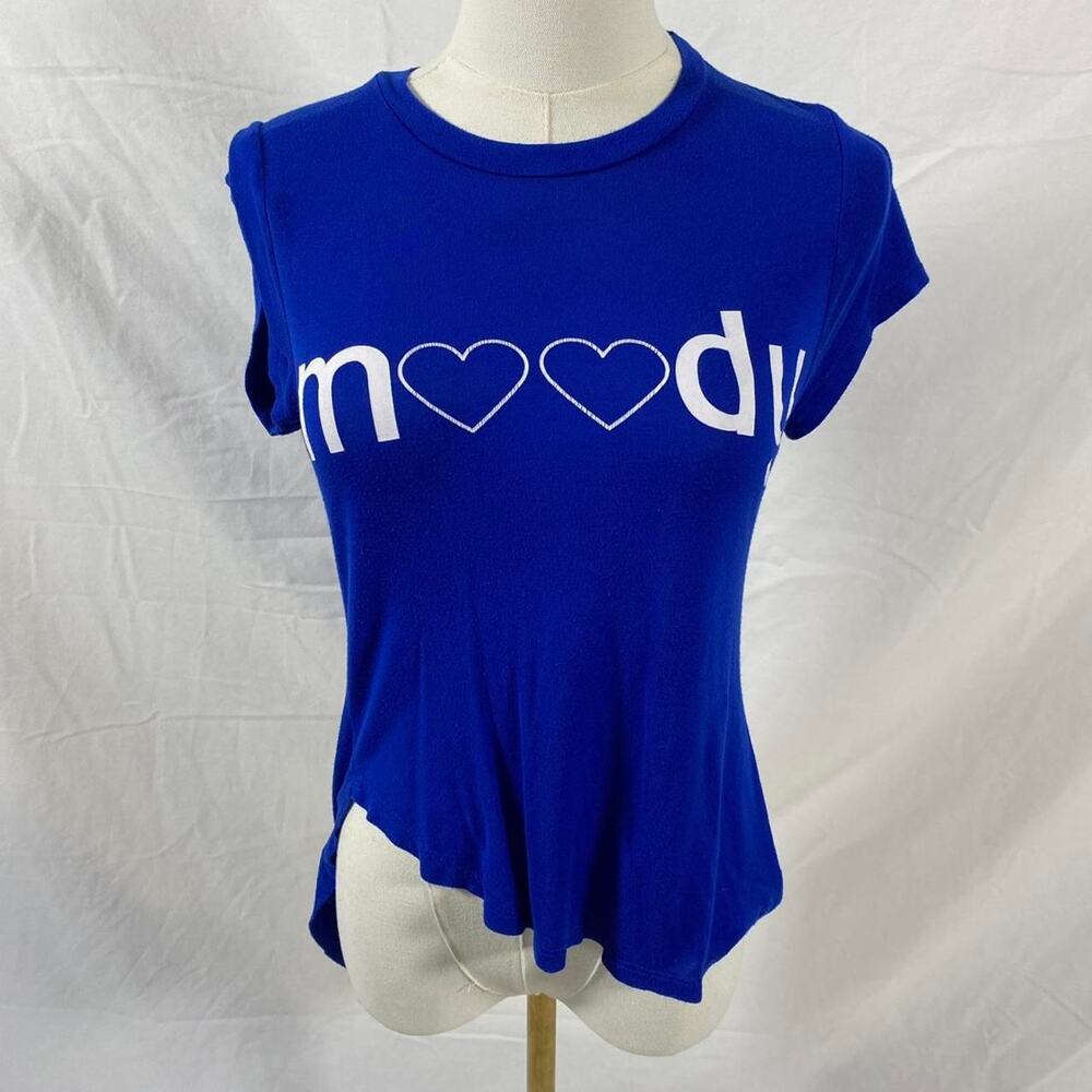 Moody‎ blue short sleeve asymmetrical top size small y2k preppy 2000s